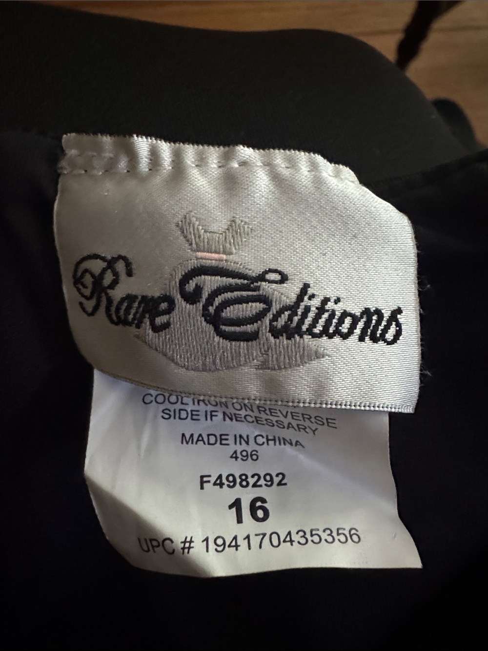 Rare Editions Girl’s Black Lace-Trim Formal A-Line Dress NWT - Picture 4 of 6